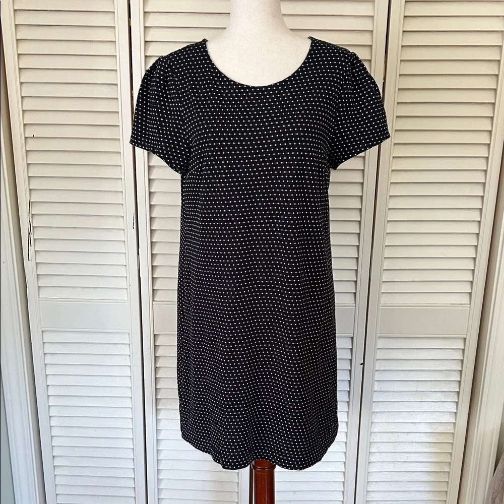 Maeve Black Tunic with White Micro Polka Dots | L - Picture 3 of 6
